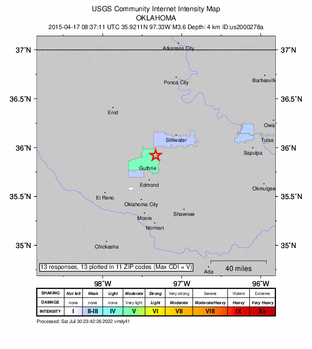 Did You Feel It? map: shaking reported by the public