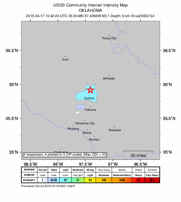 Did You Feel It? map: shaking reported by the public