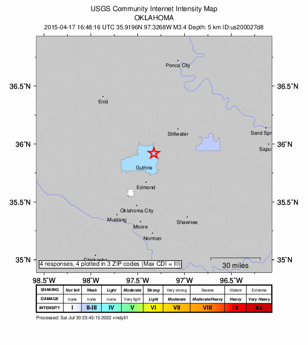 Did You Feel It? map: shaking reported by the public