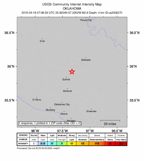 Did You Feel It? map: shaking reported by the public