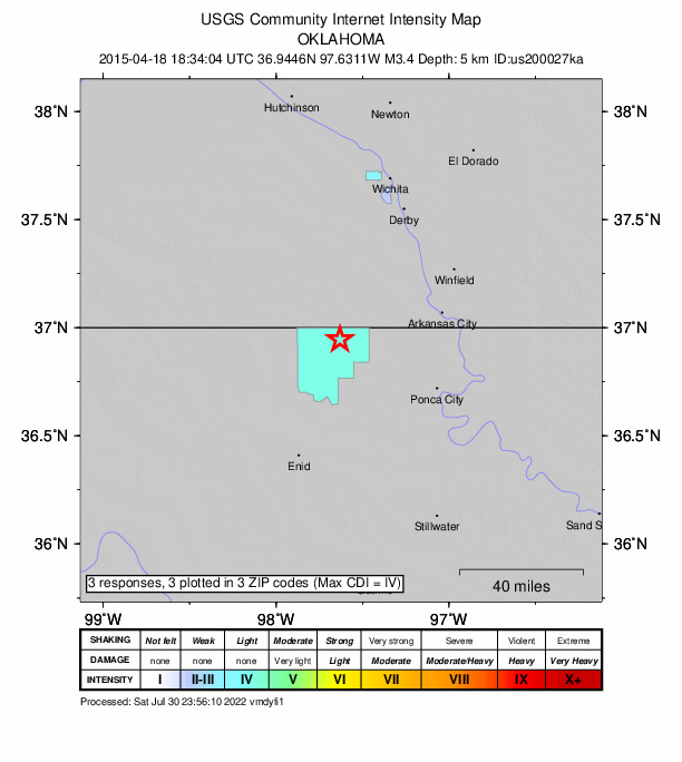 Did You Feel It? map: shaking reported by the public