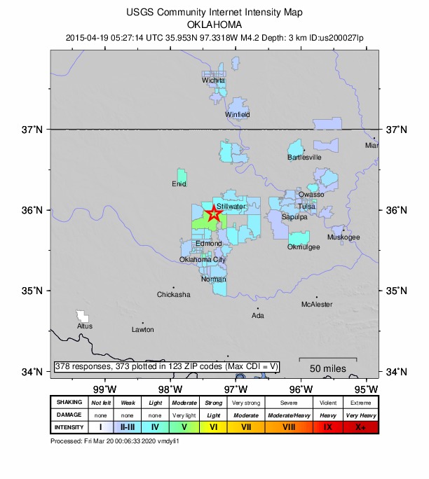 Did You Feel It? map: shaking reported by the public