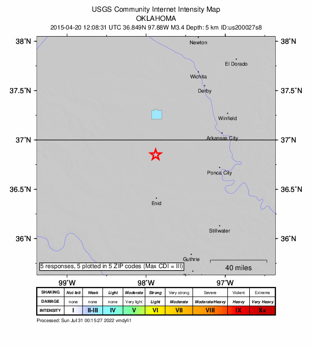 Did You Feel It? map: shaking reported by the public