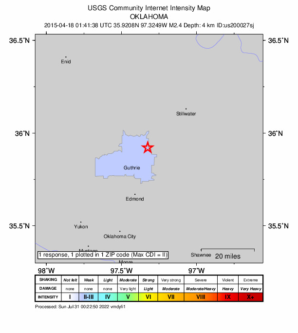 Did You Feel It? map: shaking reported by the public