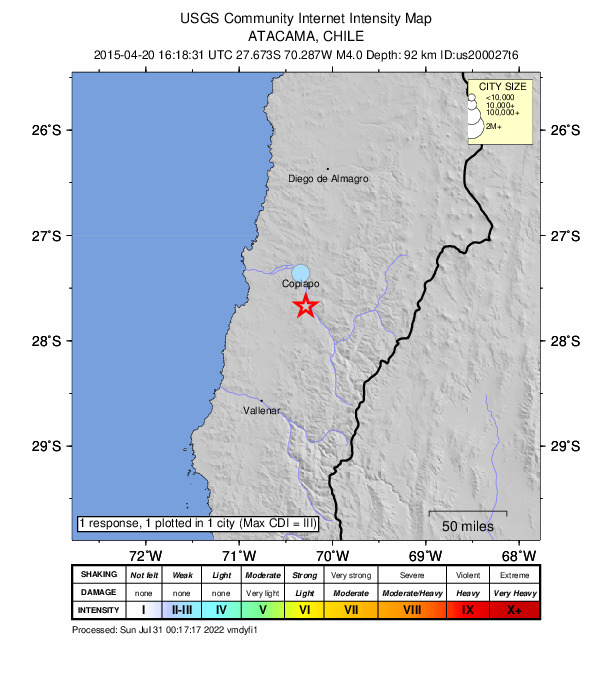 Did You Feel It? map: shaking reported by the public