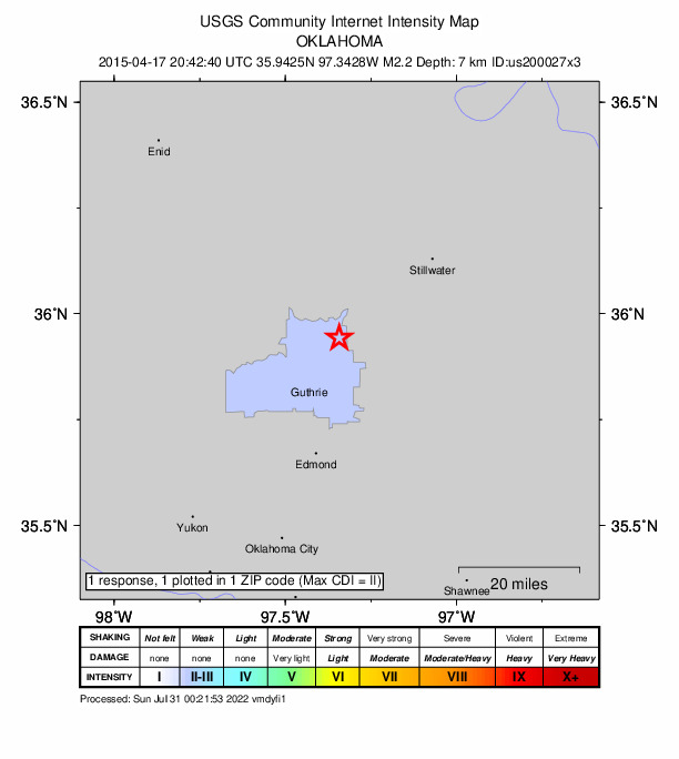Did You Feel It? map: shaking reported by the public
