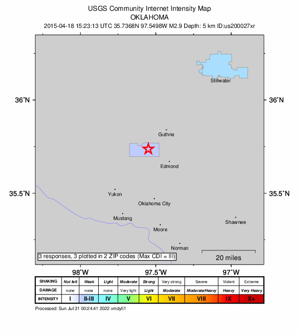 Did You Feel It? map: shaking reported by the public