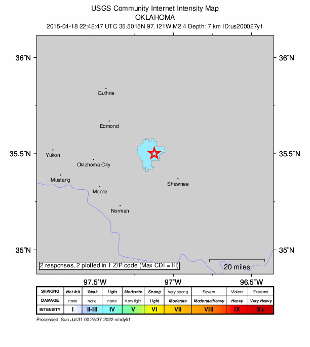 Did You Feel It? map: shaking reported by the public