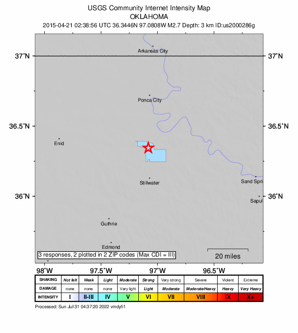 Did You Feel It? map: shaking reported by the public