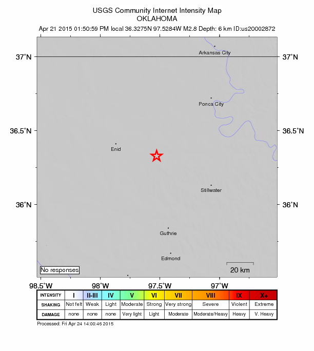 Did You Feel It? map: shaking reported by the public