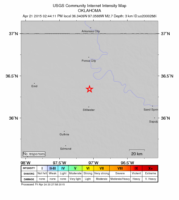 Did You Feel It? map: shaking reported by the public