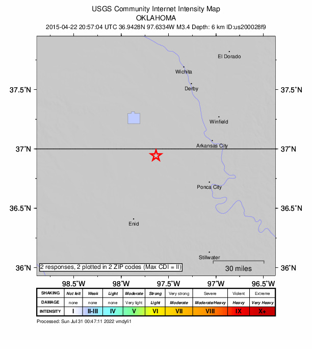 Did You Feel It? map: shaking reported by the public