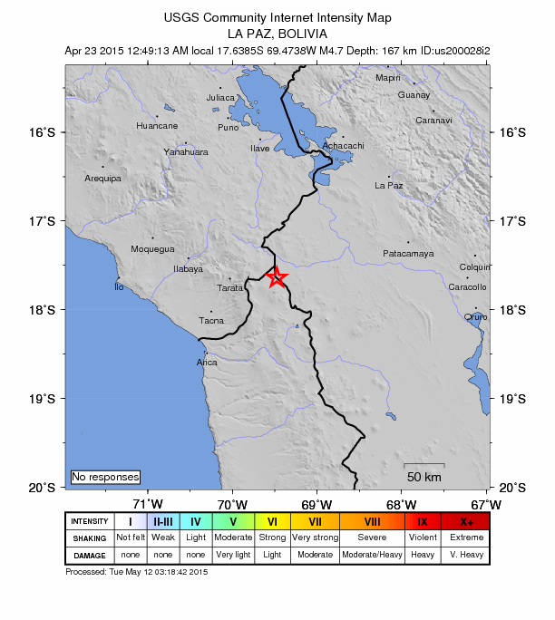 Did You Feel It? map: shaking reported by the public