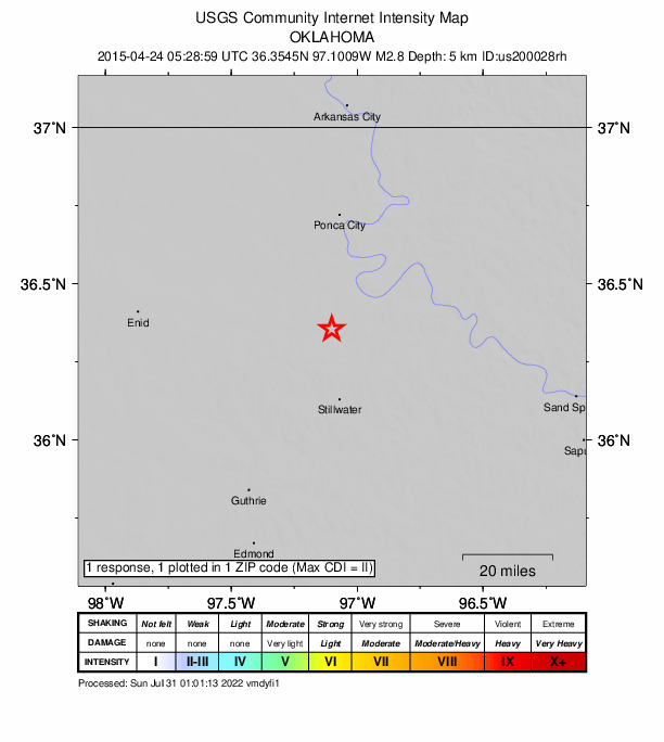 Did You Feel It? map: shaking reported by the public