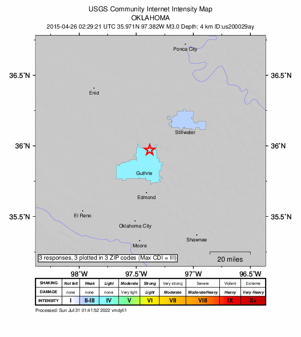 Did You Feel It? map: shaking reported by the public