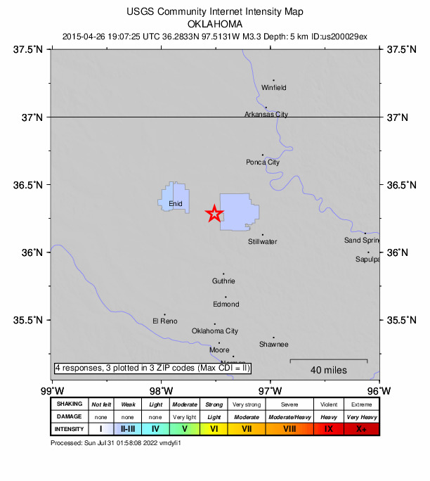 Did You Feel It? map: shaking reported by the public