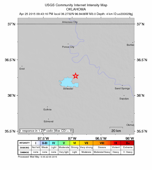 Did You Feel It? map: shaking reported by the public