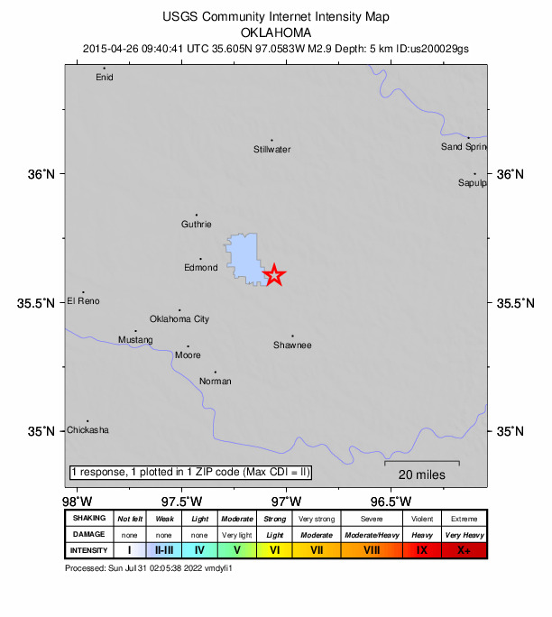 Did You Feel It? map: shaking reported by the public