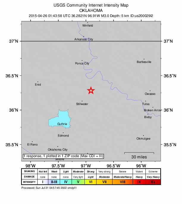 Did You Feel It? map: shaking reported by the public