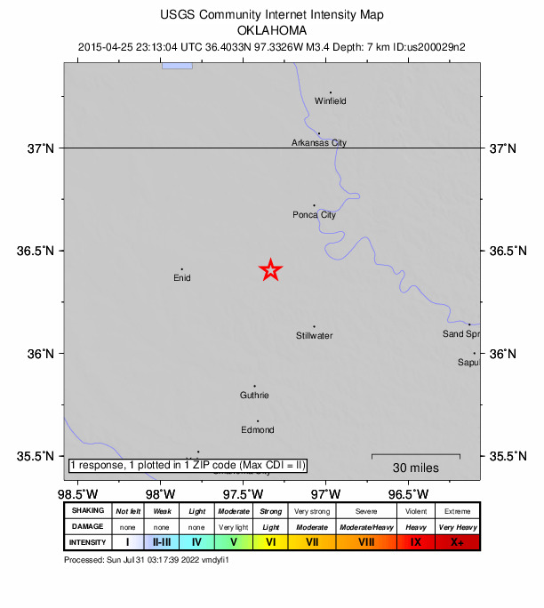 Did You Feel It? map: shaking reported by the public