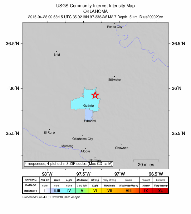 Did You Feel It? map: shaking reported by the public