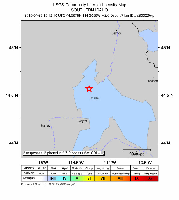 Did You Feel It? map: shaking reported by the public