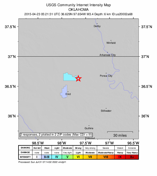 Did You Feel It? map: shaking reported by the public
