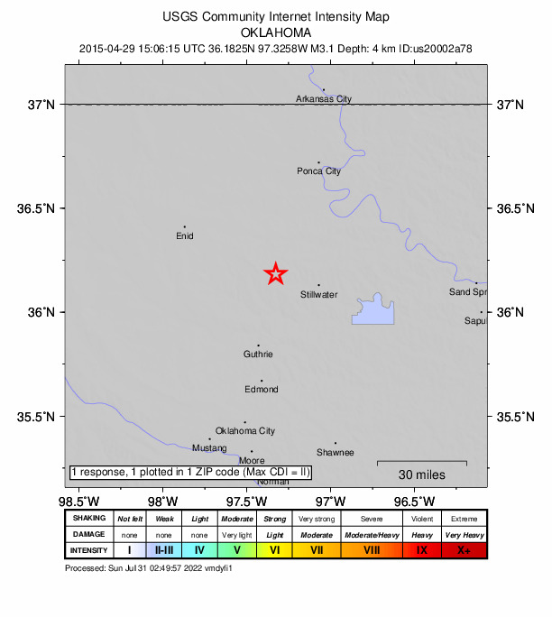 Did You Feel It? map: shaking reported by the public