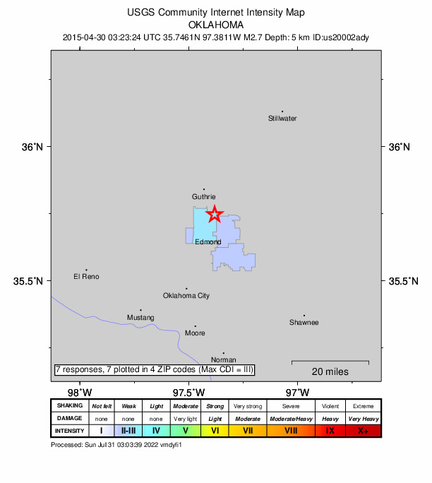 Did You Feel It? map: shaking reported by the public