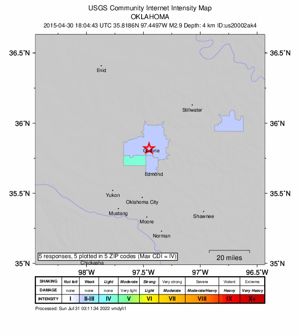 Did You Feel It? map: shaking reported by the public