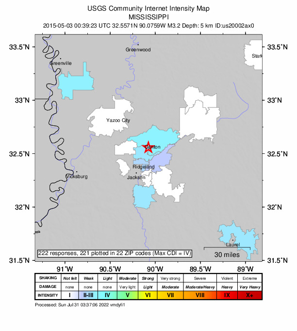 Did You Feel It? map: shaking reported by the public