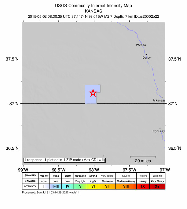 Did You Feel It? map: shaking reported by the public