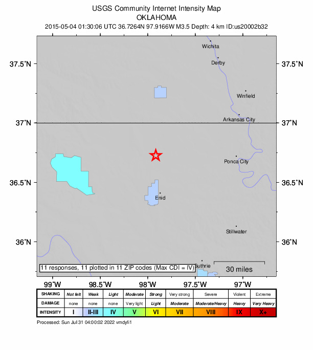 Did You Feel It? map: shaking reported by the public