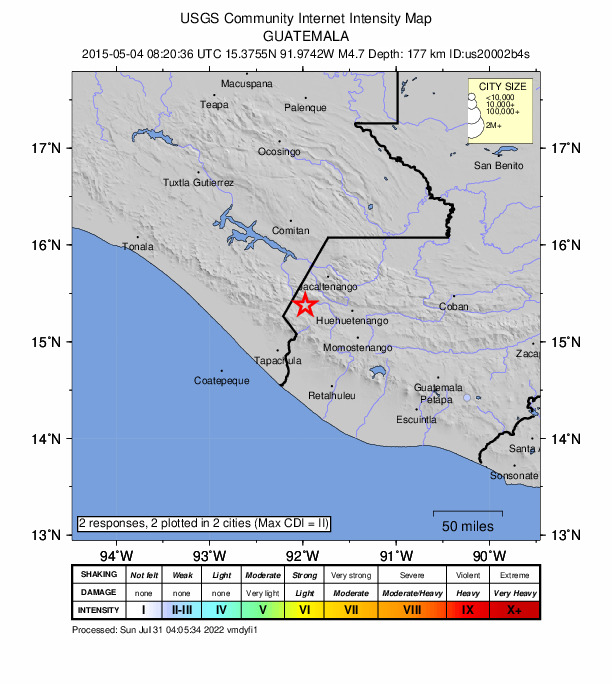 Did You Feel It? map: shaking reported by the public