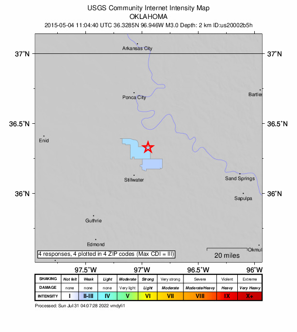 Did You Feel It? map: shaking reported by the public