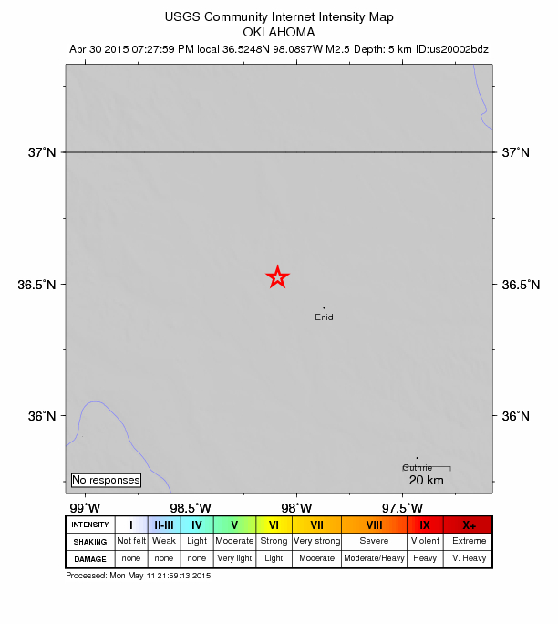 Did You Feel It? map: shaking reported by the public