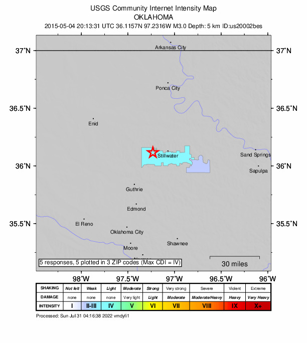 Did You Feel It? map: shaking reported by the public