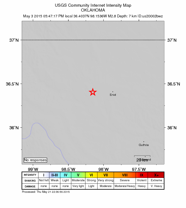 Did You Feel It? map: shaking reported by the public