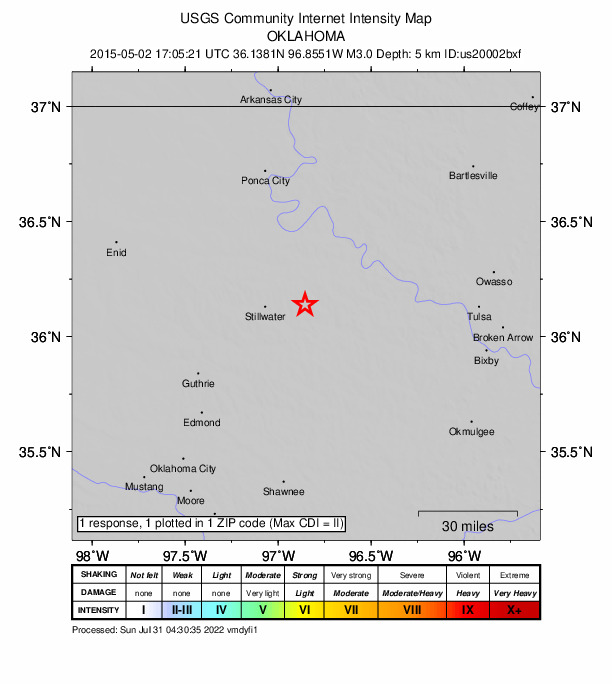Did You Feel It? map: shaking reported by the public