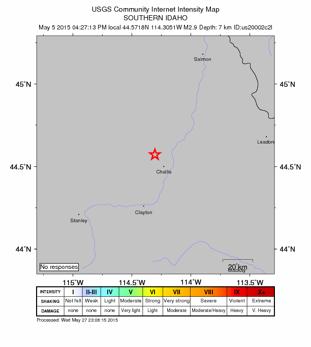 Did You Feel It? map: shaking reported by the public