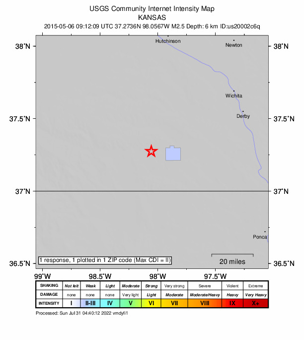 Did You Feel It? map: shaking reported by the public