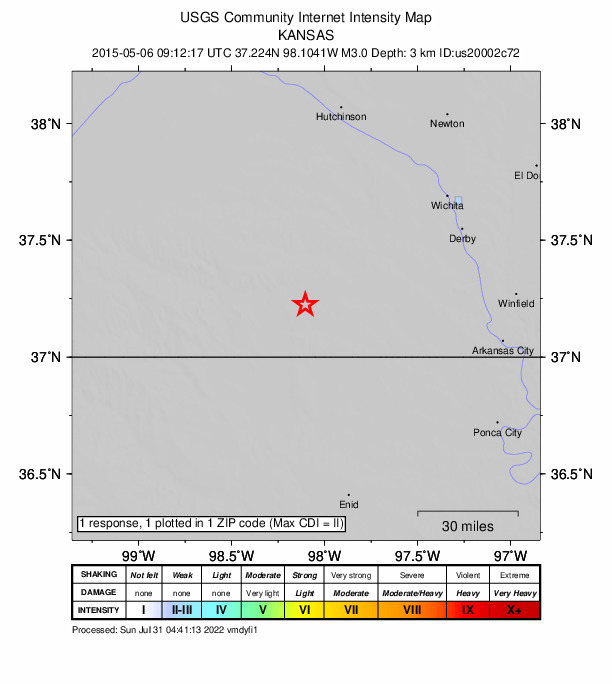 Did You Feel It? map: shaking reported by the public