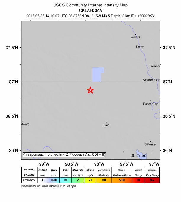 Did You Feel It? map: shaking reported by the public