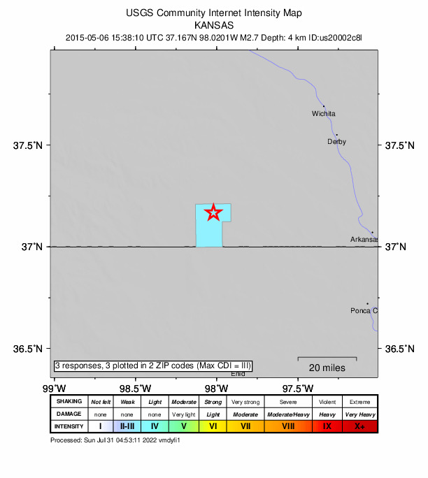 Did You Feel It? map: shaking reported by the public