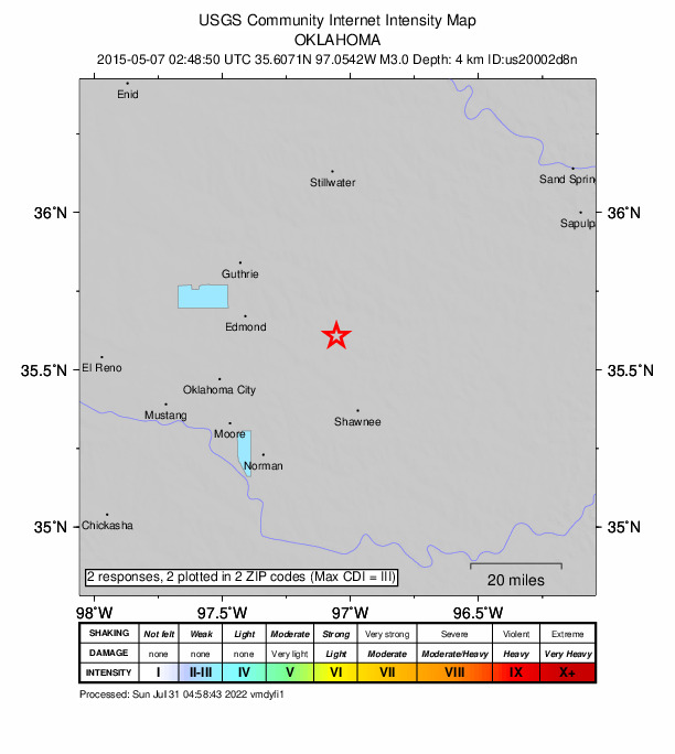 Did You Feel It? map: shaking reported by the public