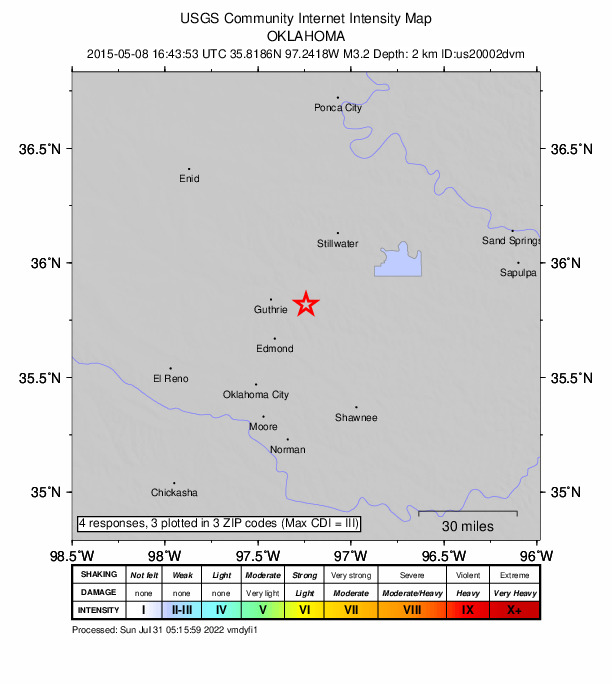 Did You Feel It? map: shaking reported by the public