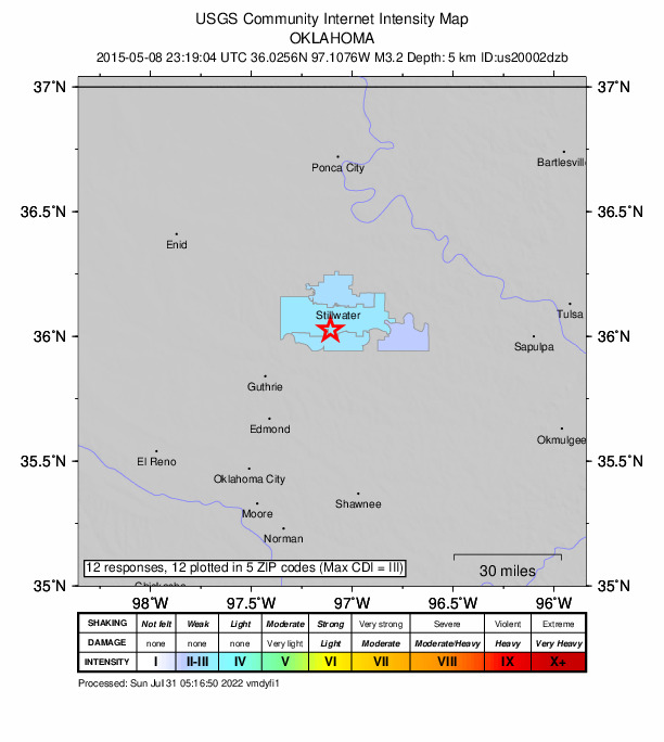 Did You Feel It? map: shaking reported by the public