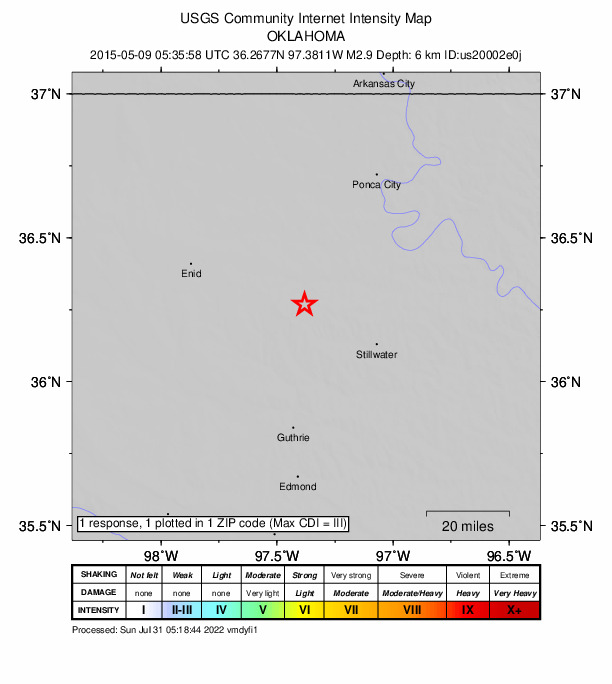 Did You Feel It? map: shaking reported by the public