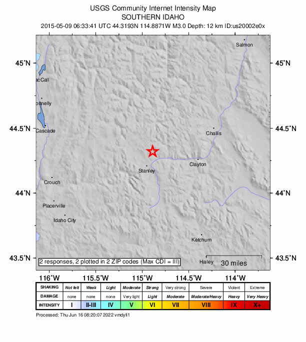 Did You Feel It? map: shaking reported by the public