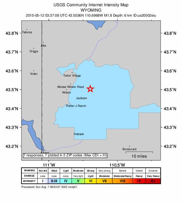 Did You Feel It? map: shaking reported by the public